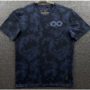 Roark Run Amok Shirt Mens Medium Blue Tie Dye Open Minds Roads Mathis Pocket Tee